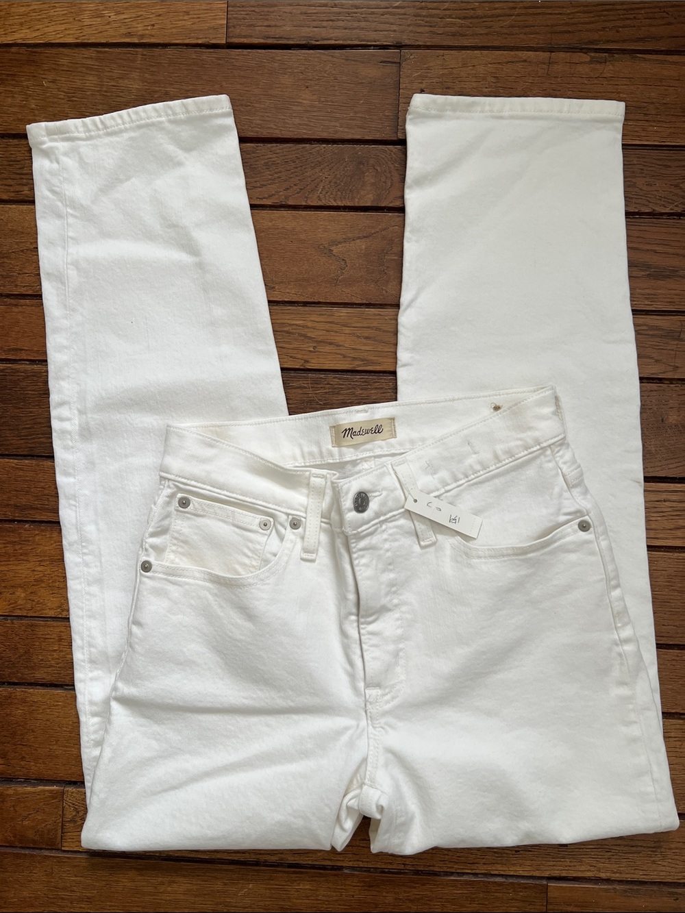 Madewell White Perfect Vintage Straight Leg Jeans Size 26 New With Tags NWT